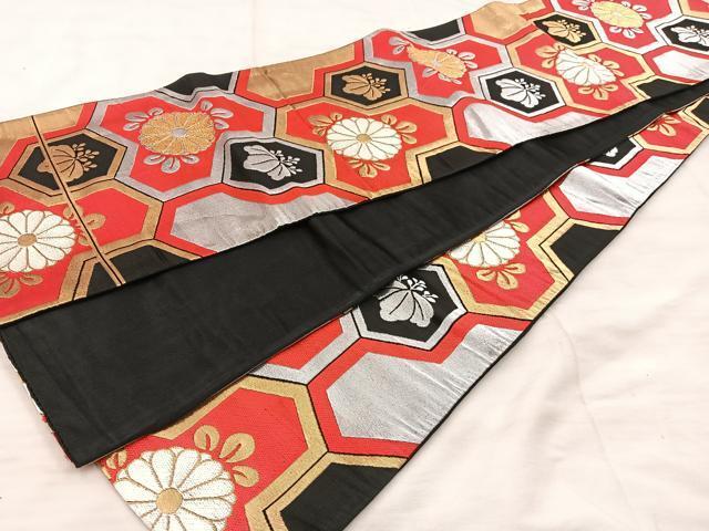 平和屋着物[]七五三　女の子　７歳　祝着　四つ身　長襦袢・袋帯・小物セット　御所車飛鶴花文　金彩　逸品　BAAT7338mz_画像7