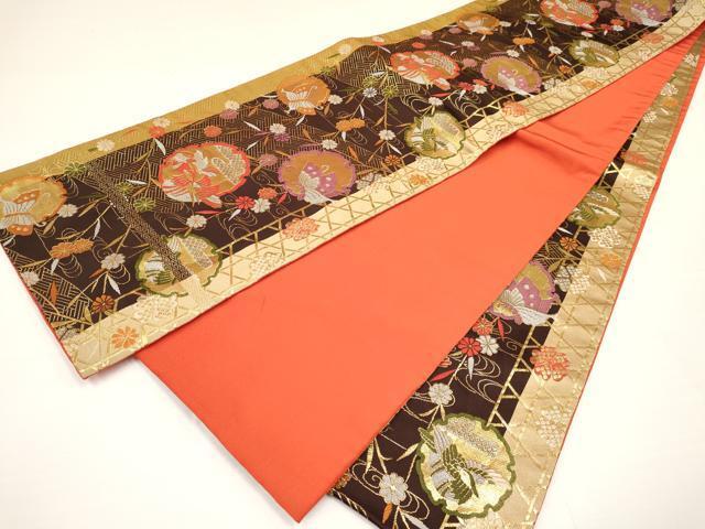 平和屋着物[]七五三　女の子　７歳　祝着　四つ身　袋帯セット　枝垂れ桜文　暈し染め　金彩　逸品　DAAR6493ma_画像7