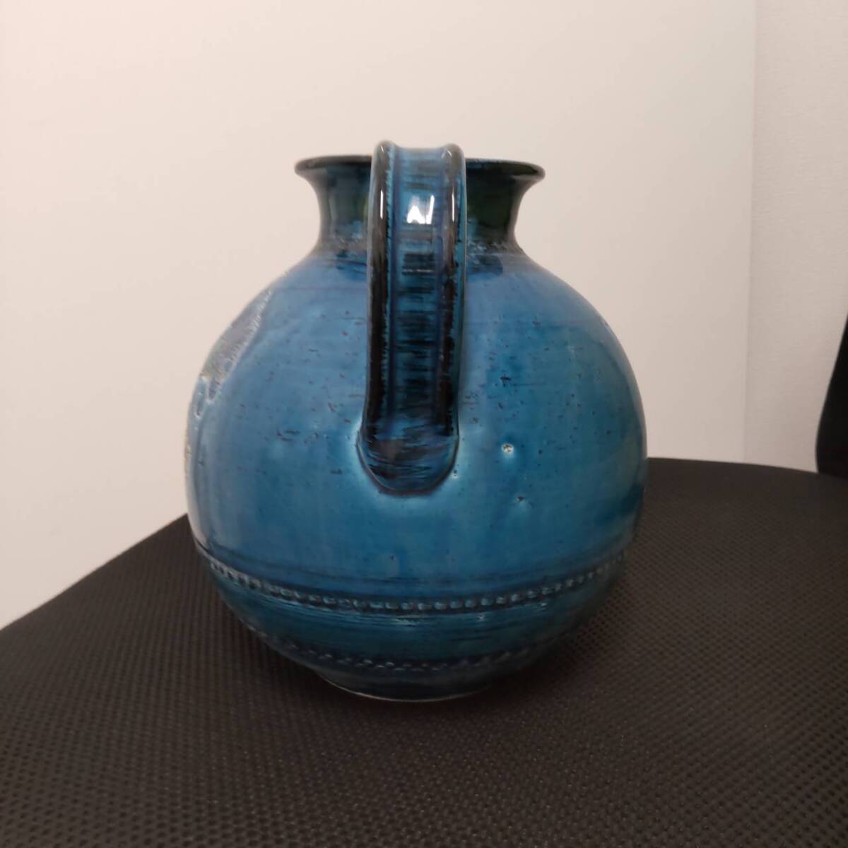 5350｜花瓶 ピッチャー ミッドセンチュリー リミニブルー イタリア陶器 1円スタート♪_画像2
