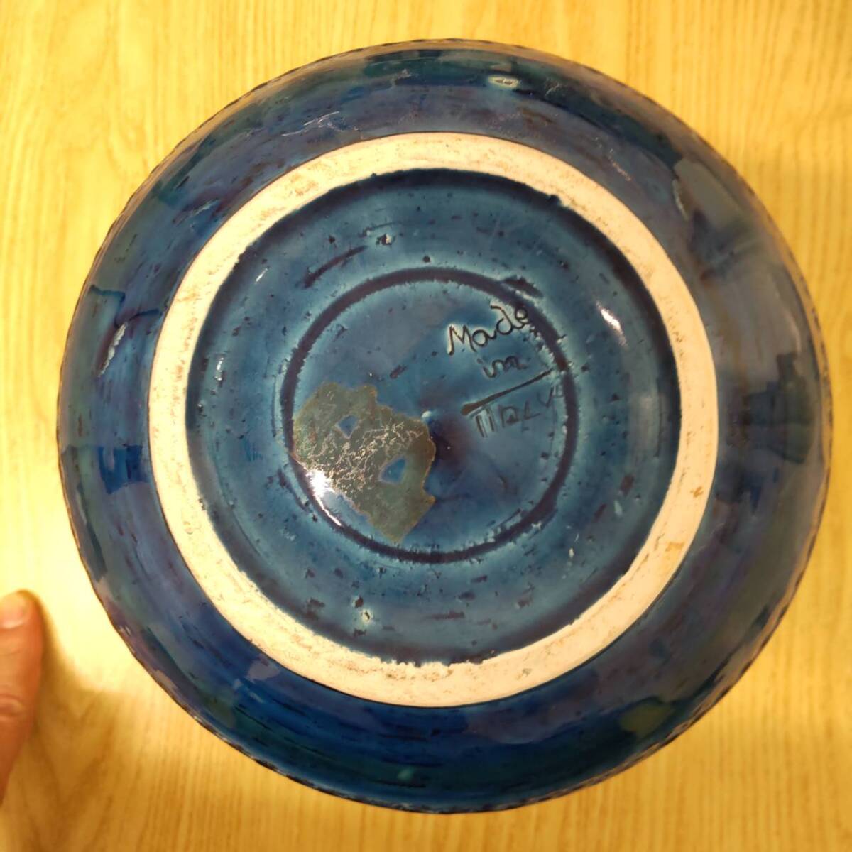 5350｜花瓶 ピッチャー ミッドセンチュリー リミニブルー イタリア陶器 1円スタート♪_画像6