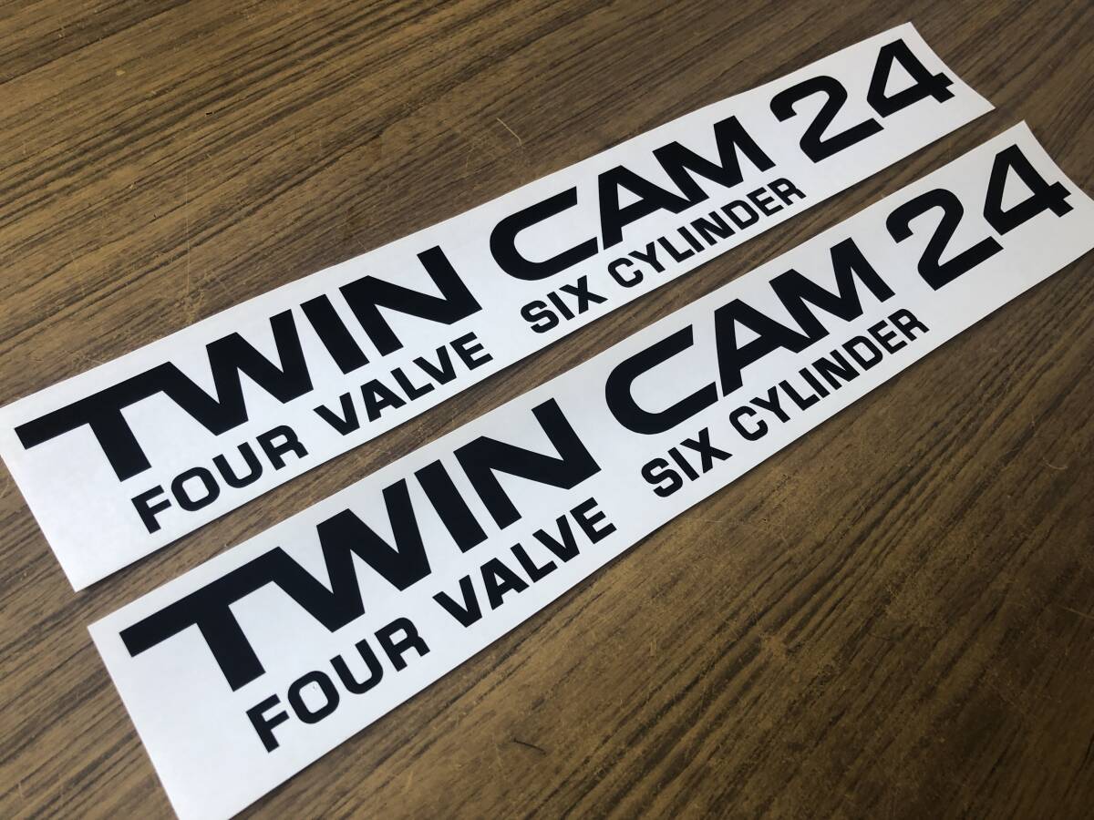 ツインカム24カッティングステッカー2枚セット#GZ10ソアラGX61クレスタGA61セリカXXGX71マークⅡ1G‐GEU街道レーサーハイソ高速有鉛旧車_画像1
