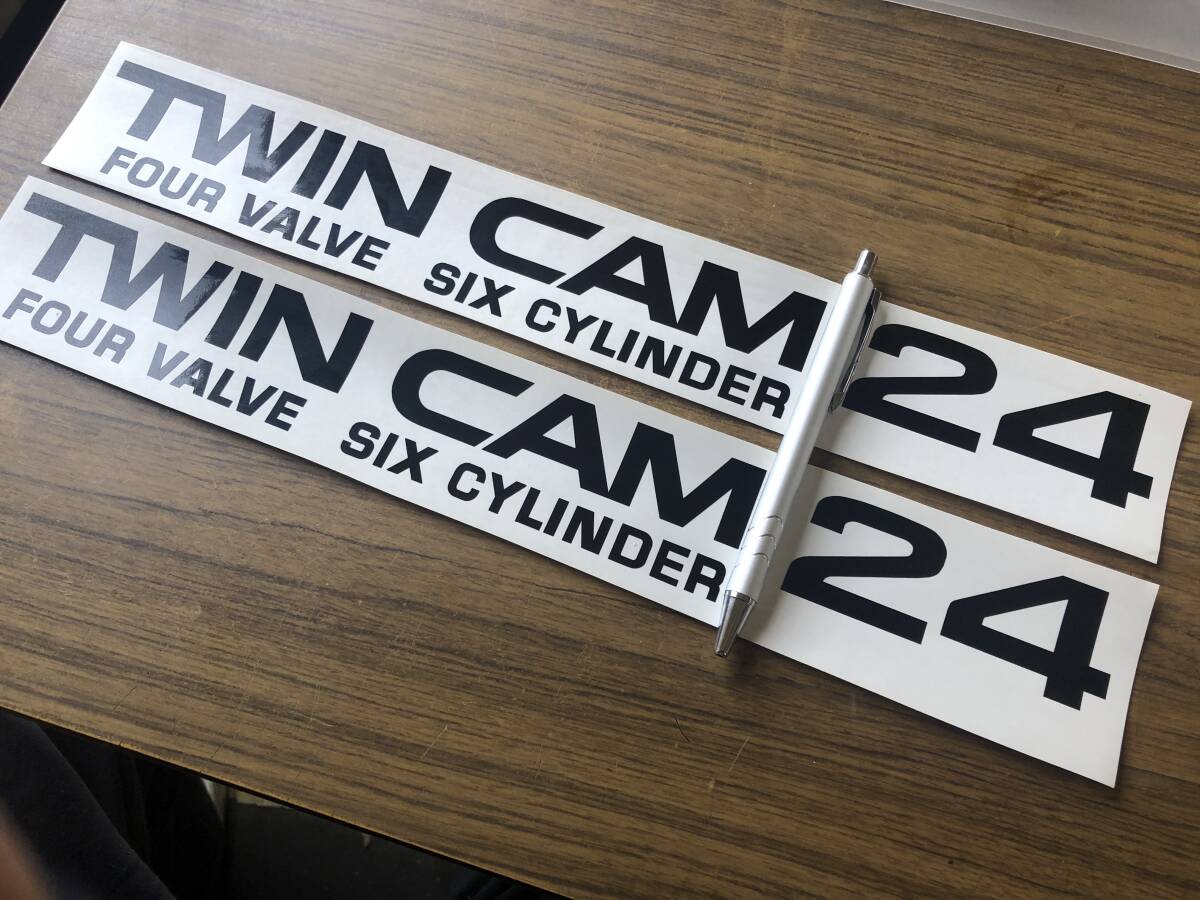 ツインカム24カッティングステッカー2枚セット#GZ10ソアラGX61クレスタGA61セリカXXGX71マークⅡ1G‐GEU街道レーサーハイソ高速有鉛旧車_画像2