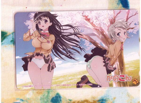 (A60-2) 西野かつみ かのこん パンチラ美少女 テレカ_画像1