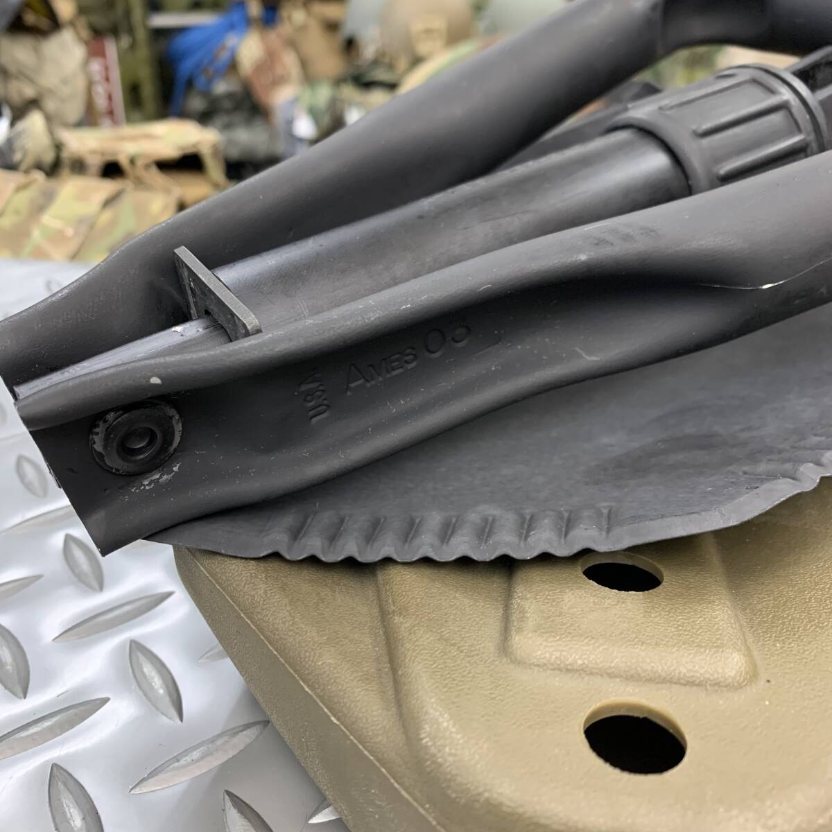 米軍実物 USGI Ames2003 E-TOOL Entrenching Tool フォールディングスコップ gerber victorinox leatherman_画像4