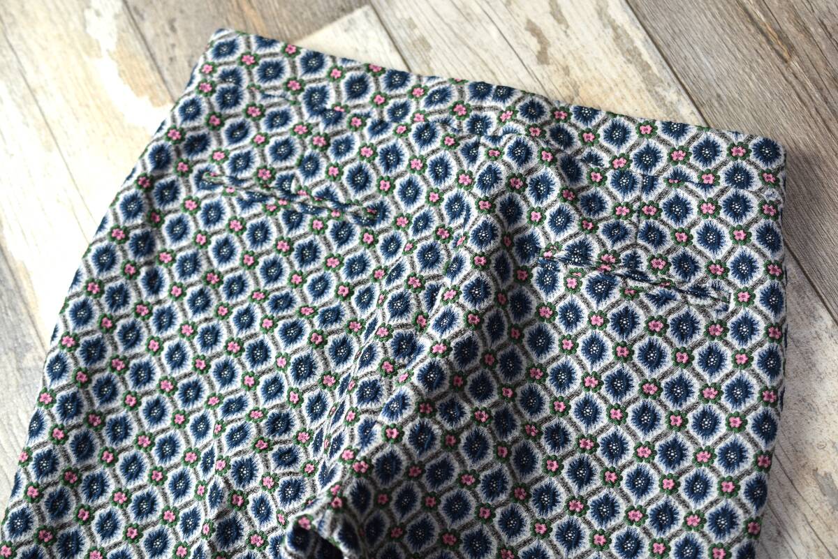 ETRO エトロ イタリア製 ジャガード織りウール混テーパードスリムパンツ サイズ40_画像5