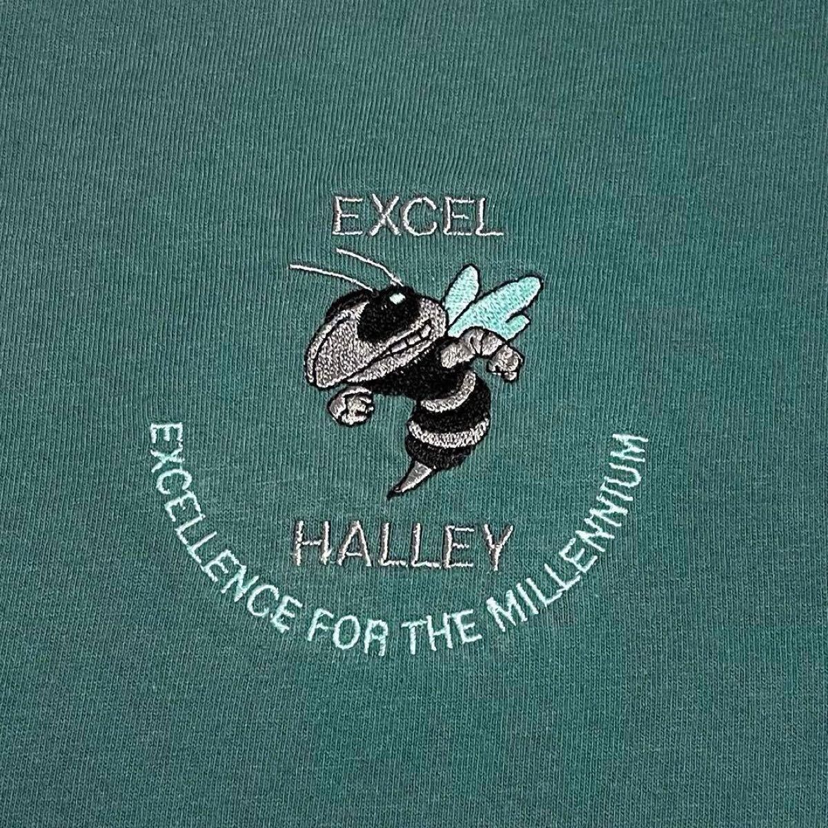 90s古着　ヴィンテージ　短丈　Tシャツ　蜂　ワンポイント　刺繍　くすみカラー_画像4