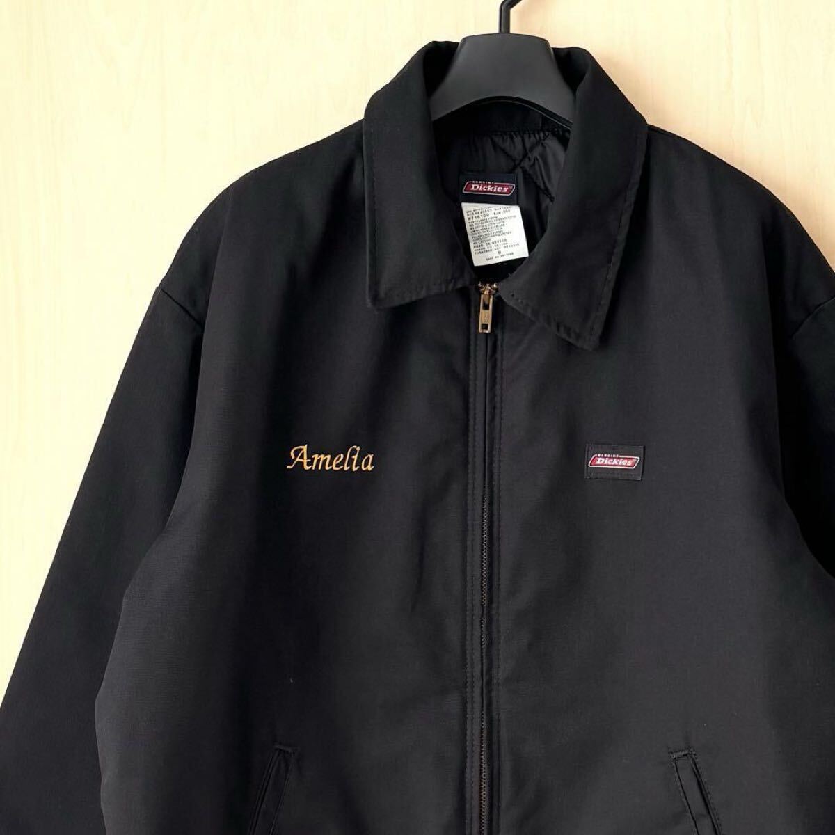 90sOLDディッキーズ　中綿ブルゾン　フルジップジャケット　企業系　NJ915_画像1