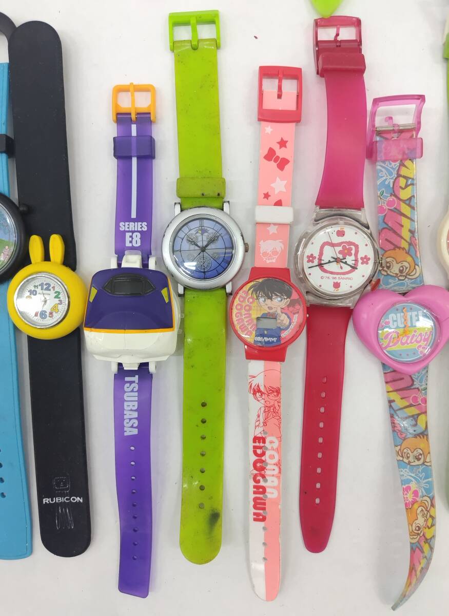 時計 まとめ 31点 子供用 ハムスター キティちゃん ミッキー コナン ドラえもん ポケモン スヌーピー つばさ 他 ジャンク 腕時計 10370_画像6