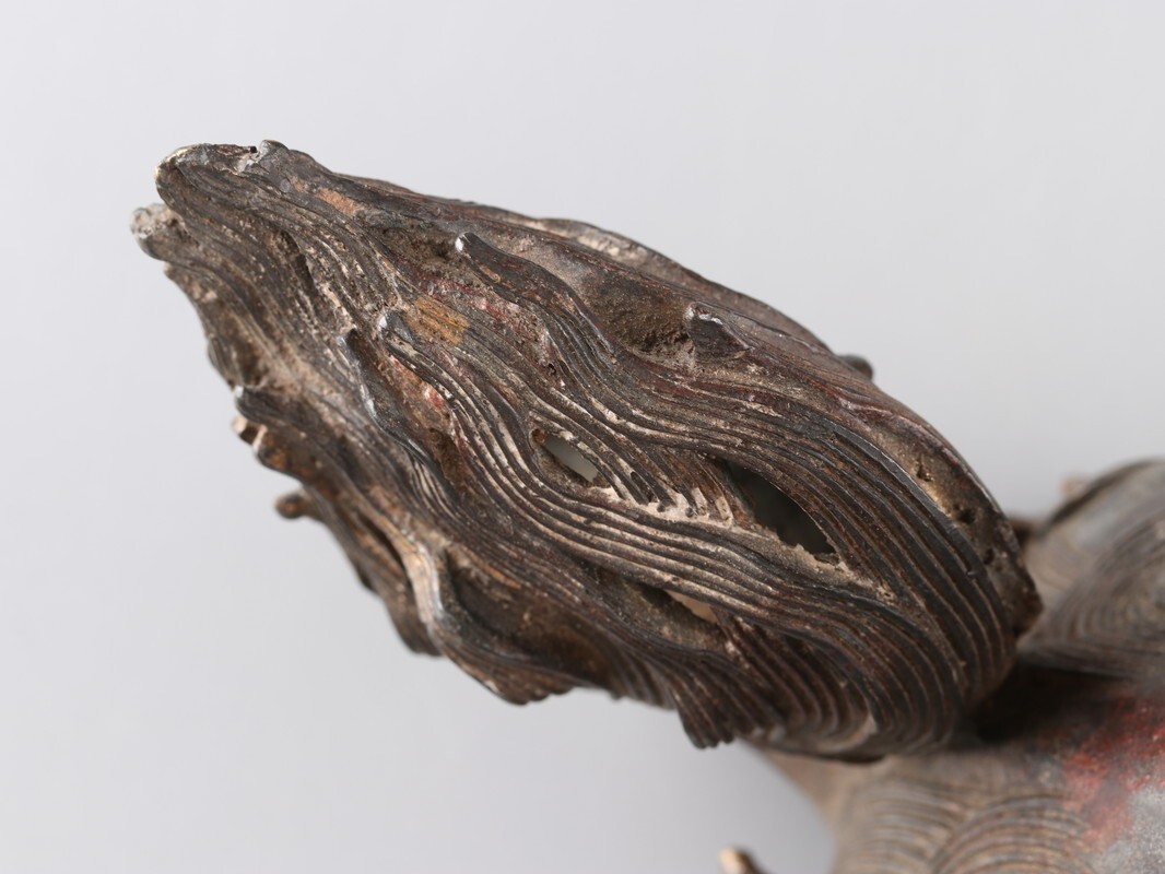 中国古玩 唐物 古美術 唐物 古銅造 獅子 置物 時代物 極上品 初だし品 D4676_画像4