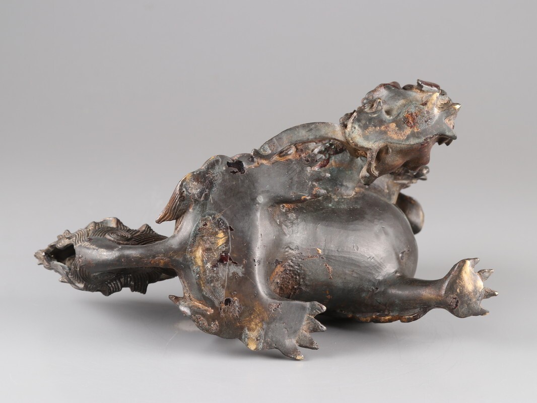 中国古玩 唐物 古美術 唐物 古銅造 獅子 置物 時代物 極上品 初だし品 D4676_画像9