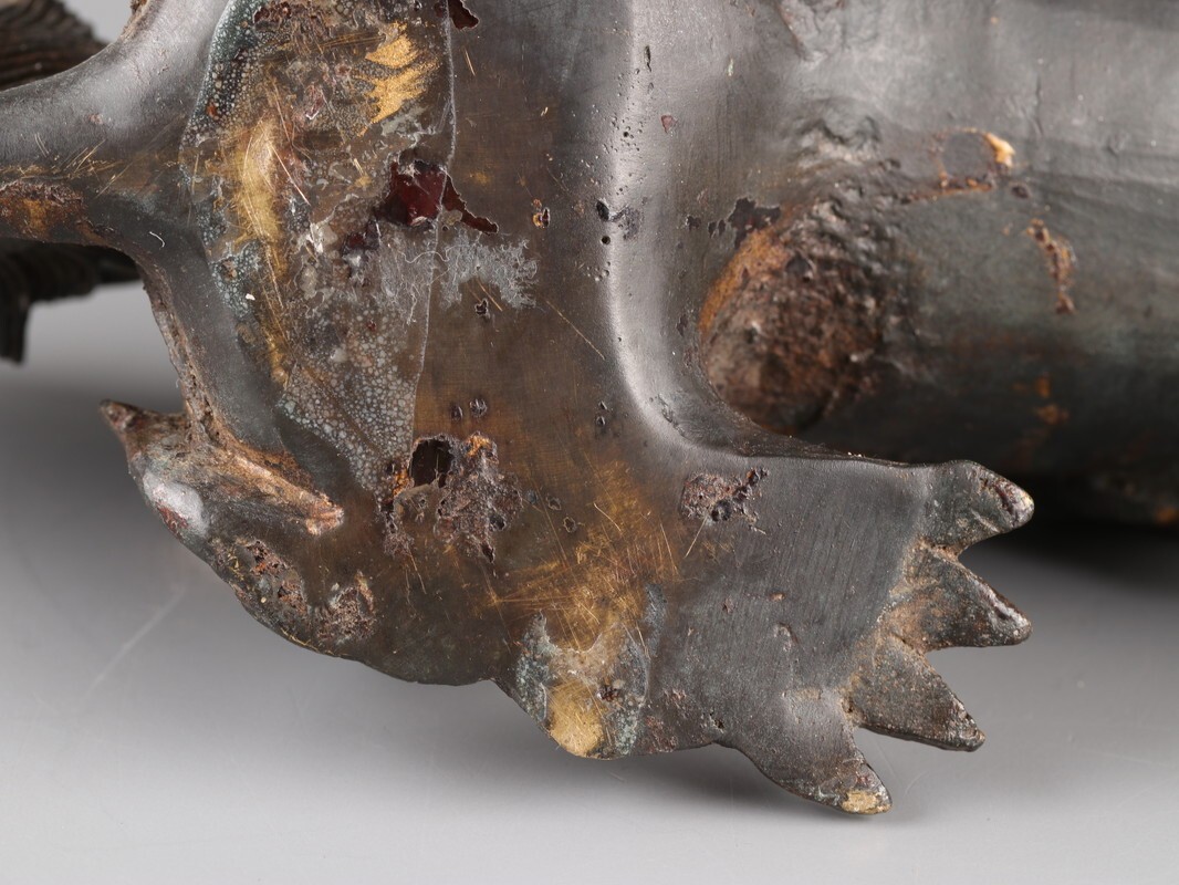 中国古玩 唐物 古美術 唐物 古銅造 獅子 置物 時代物 極上品 初だし品 D4676_画像10