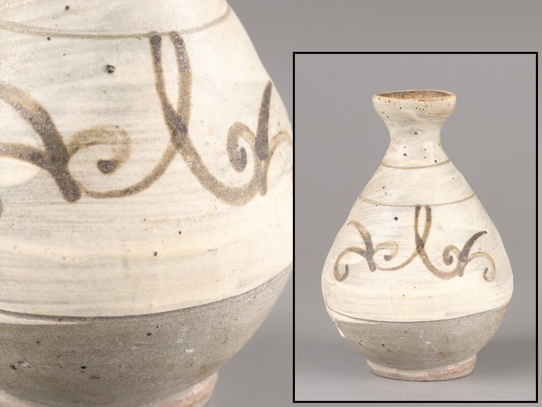 古美術 朝鮮古陶磁器 李朝 鶏龍山 徳利 時代物 D4714_画像1