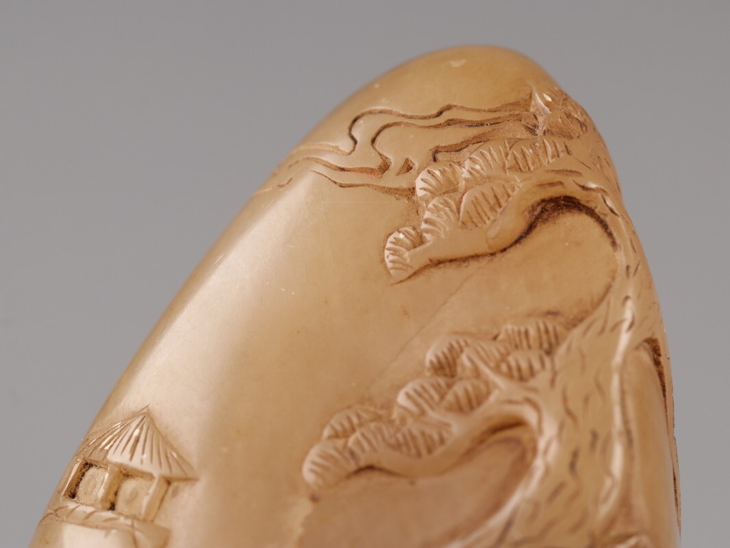 中国古玩 唐物 寿山石 印材 三点 在印 細密細工 時代物 極上品 初だし品 D4837_画像3