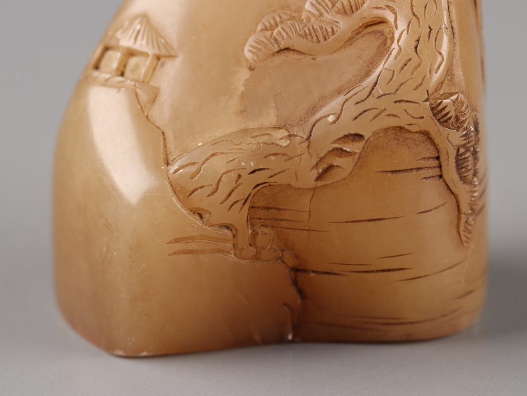 中国古玩 唐物 寿山石 印材 三点 在印 細密細工 時代物 極上品 初だし品 D4837_画像4