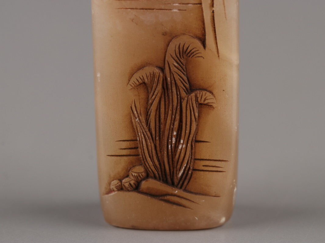 中国古玩 唐物 寿山石 印材 三点 在印 細密細工 時代物 極上品 初だし品 D4837_画像7