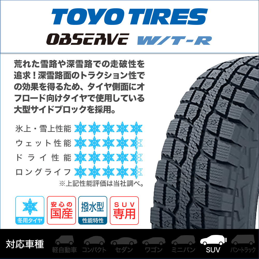 スタッドレス タイヤ ホイール 4本 6穴139 ロクサーニ バトルシップII TOYO オブザーブ W/T-R 265/70R17_画像2
