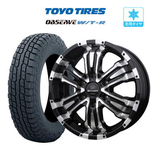 スタッドレス タイヤ ホイール 4本 6穴139 ロクサーニ バトルシップII TOYO オブザーブ W/T-R 265/70R17_画像1