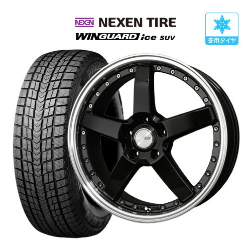 スタッドレス タイヤ ホイール 4本 5穴114.3 ロクサーニ グラスターファイブ ネクセン WINGUARD ウインガード ice SUV 235/60R18_画像1