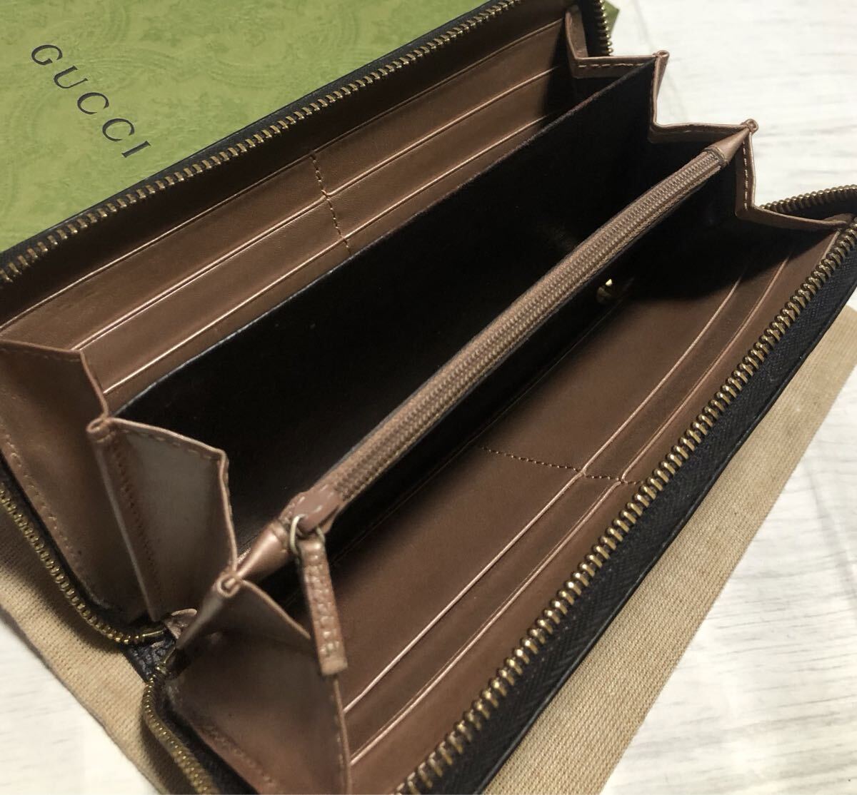 正規品/鑑定済/GUCCIシマGGラウンドファスナー/シリアル番号282477〜_画像7