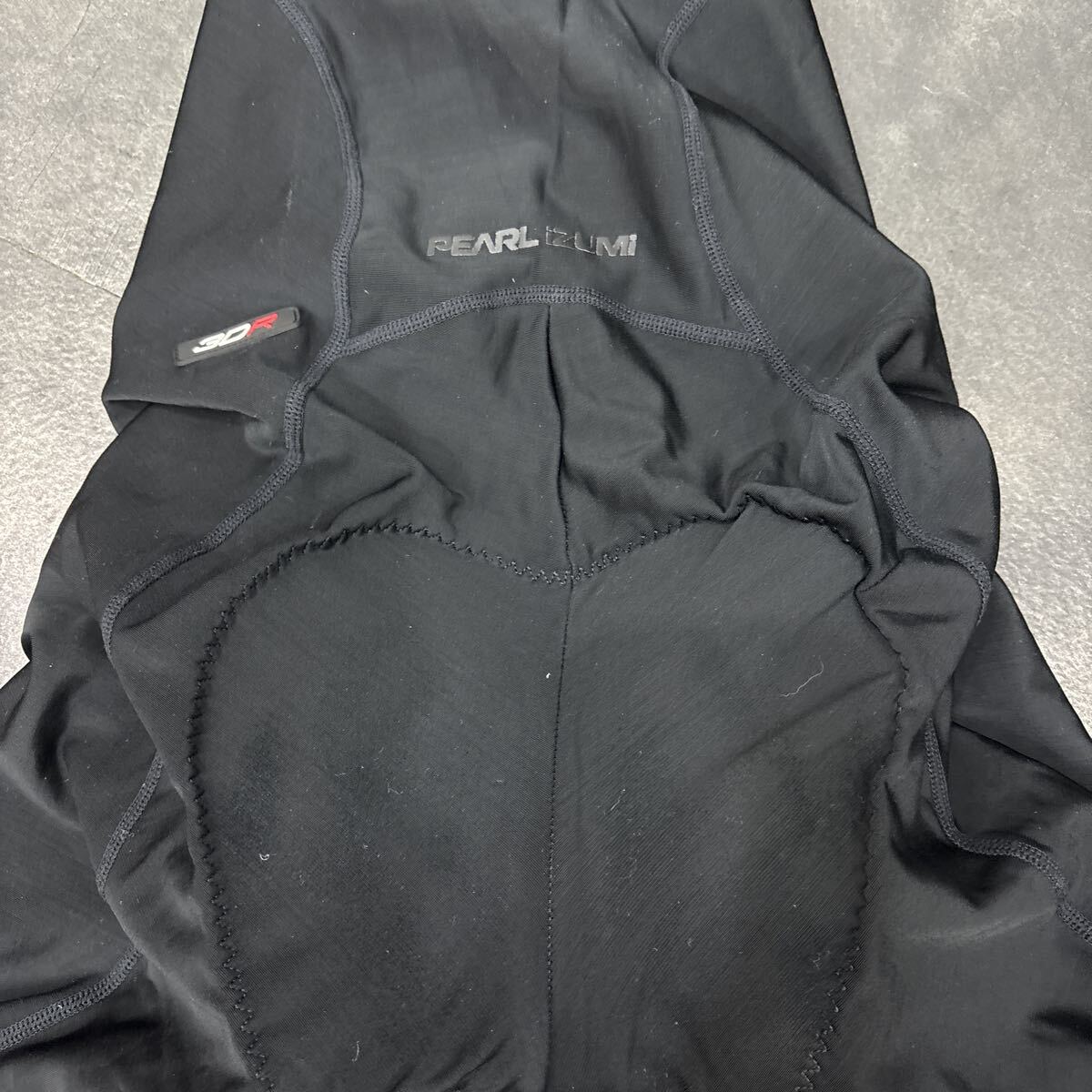 送料185円　パールイズミ　春秋用ビブタイツ　パッドつき　XL レーサーパンツ 黒_画像4