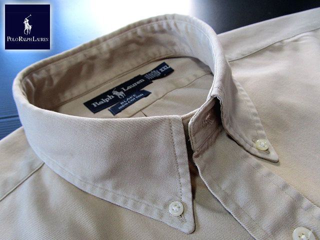 ★300円スタート!ラルフローレン RALPH LAUREN ボタンダウンシャツ 長袖 XXLサイズ 希少品 ラルフプレミアム・カーキ_画像2