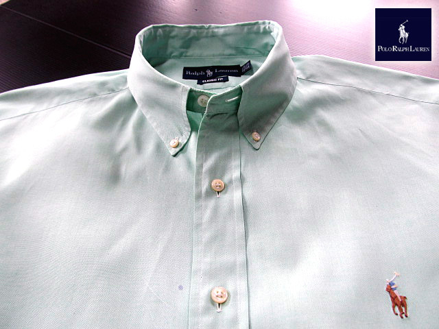 ★300円スタート!ラルフローレン RALPH LAUREN ボタンダウンシャツ 長袖 XLサイズ 希少品 ラルフプレミアム・ライトグリーン_画像3