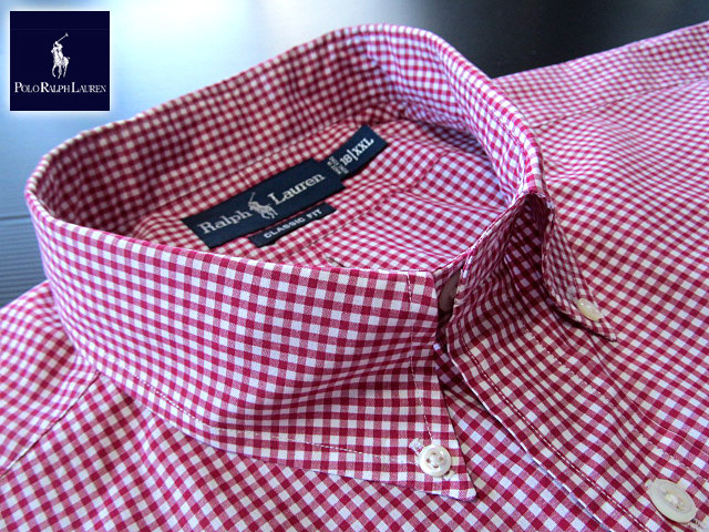 ★美品 ラルフローレン RALPH LAUREN ボタンダウンシャツ 長袖 XXLサイズ 希少品 ギンガムチェック レッド×ホワイト_画像2