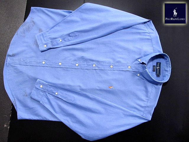 ★100円スタート!ラルフローレン RALPH LAUREN ボタンダウンシャツ 長袖 Lサイズ 希少品 ラルフプレミアム・ブルー_画像7