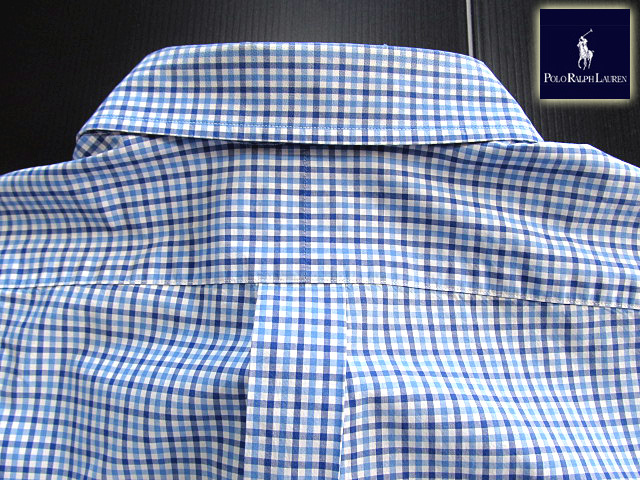 ★500円スタート！ラルフローレン RALPH LAUREN ボタンダウンシャツ 長袖 XLサイズ 希少品 ハンサムチェック ブルー×ネイビー×ホワイト_画像4