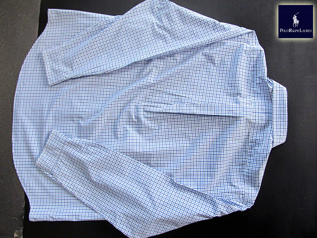 ★500円スタート！ラルフローレン RALPH LAUREN ボタンダウンシャツ 長袖 XLサイズ 希少品 ハンサムチェック ブルー×ネイビー×ホワイト_画像7