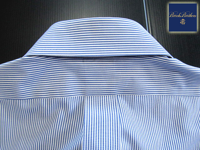 ★美品 ブルックスブラザーズ BROOKS BROTHERS ボタンダウンシャツ 長袖 Lサイズ 希少品 クールストライプ ブルー×ホワイト_画像4