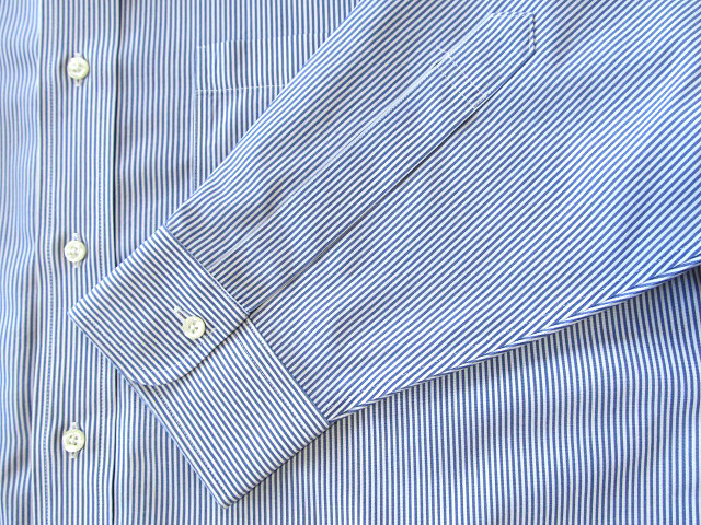★美品 ブルックスブラザーズ BROOKS BROTHERS ボタンダウンシャツ 長袖 Lサイズ 希少品 クールストライプ ブルー×ホワイト_画像5