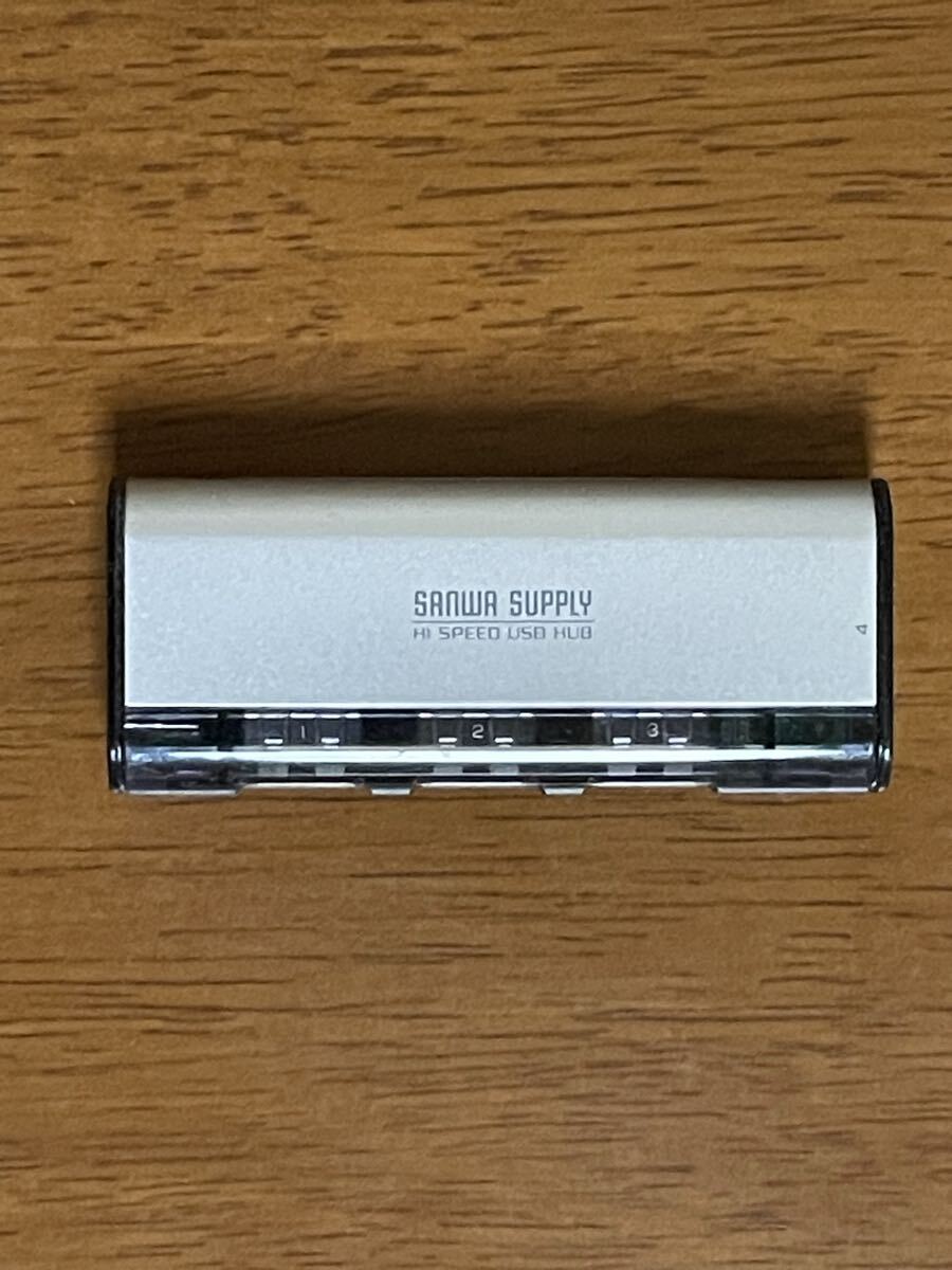 サンワサプライ USB2.0ハブ USB-HUB225GSV 3+1ポート　ケーブル付き