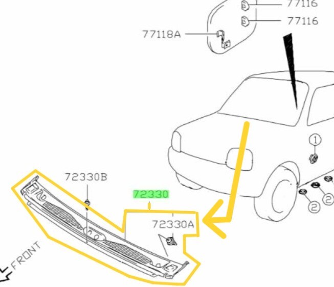 ★希少 未使用 純正 スズキ カウルトップカバー カウルトップガーニッシュ カウルパネル 色：ブラック SUZUKI ジムニー JB23W JB33W JB43W_画像4