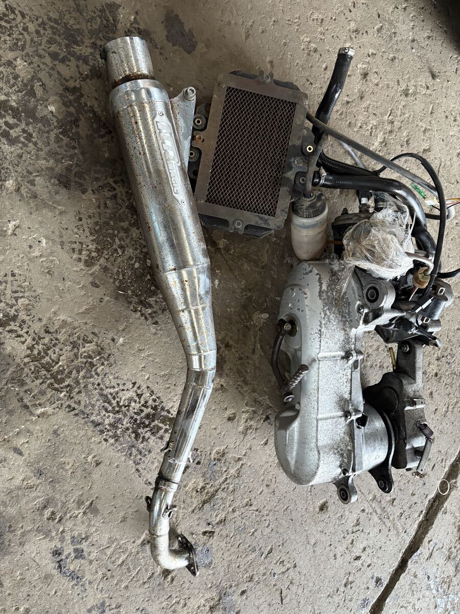 NRマジックATV水冷エンジン jog系 チャンバー付き クランキングOK 圧縮あり 3yk 3kj sa16j _画像1