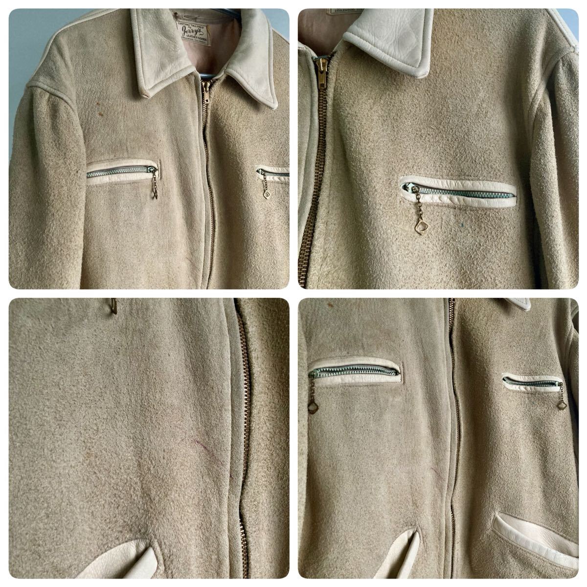 50s 60s Vintage Gerry's 2tone Leather Sports Jacket My Freedom オンブック 50年代 ヴィンテージ 2トーン レザー スポーツ ジャケット_画像8