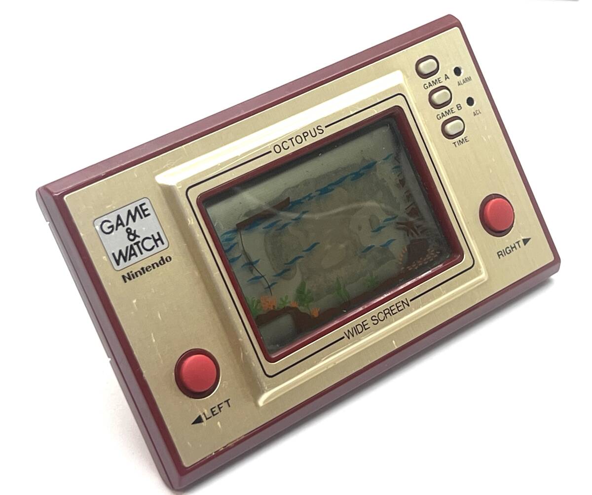任天堂 当時物 Nintendo GAME&WATCH OCTPUS ニンテンドー ゲーム&ウォッチ オクトパス OC-22 WIDE SCREEN 元外箱付 中古 長期未使用保管品_画像8