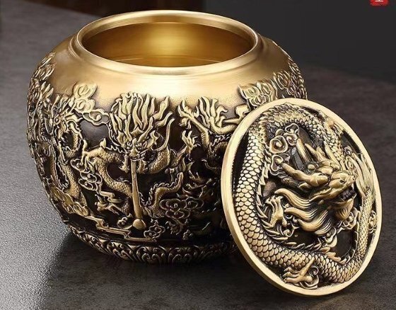 龍行天下茶葉缶リビングオフィス装飾品ハイエンド_画像3