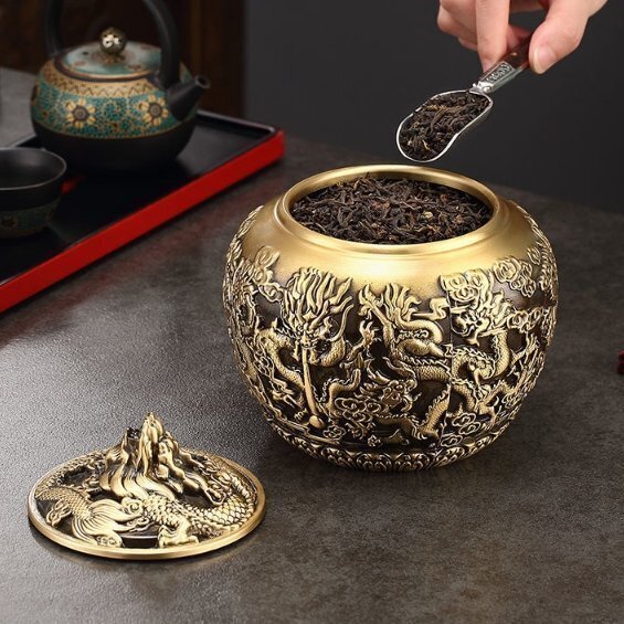 龍行天下茶葉缶リビングオフィス装飾品ハイエンド_画像5
