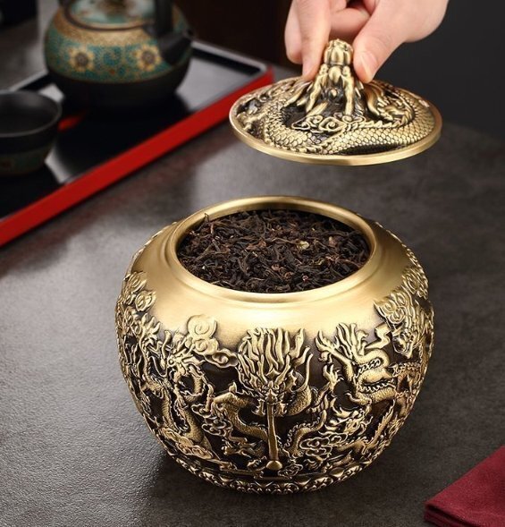 龍行天下茶葉缶リビングオフィス装飾品ハイエンド_画像4