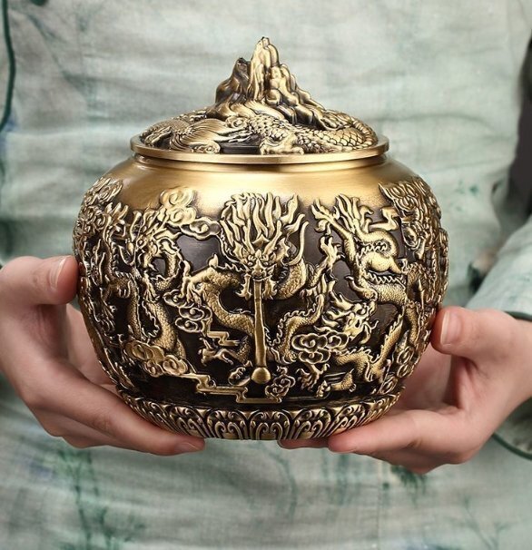 龍行天下茶葉缶リビングオフィス装飾品ハイエンド_画像1