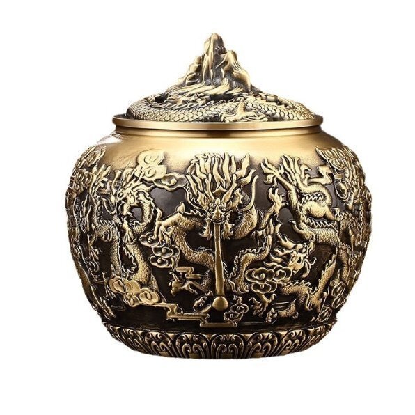 龍行天下茶葉缶リビングオフィス装飾品ハイエンド_画像2