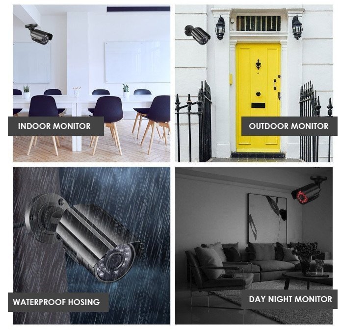 2025最新モデル*防犯カメラセット8台カメラ 500万画素 屋外IP66防水 遠隔監視&動体検知 暗視撮影 AHDセット ハードディスク付き（A485)の画像5