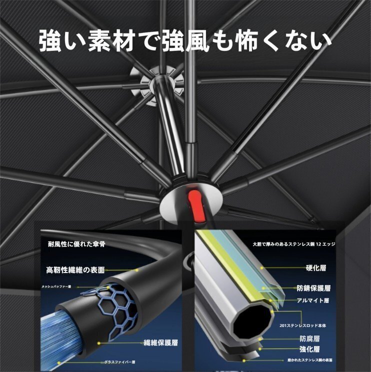 強力推薦★厚手の釣傘万向防雨折畳魚傘釣り傘パラソル漁具傘の画像2