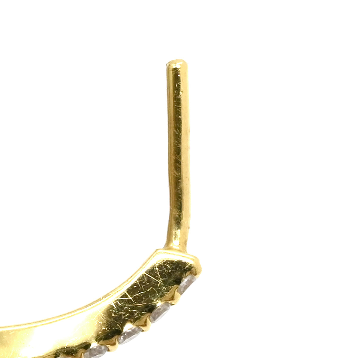 ピアス ダイヤ フープピアス K18YG ゴールド 中古_画像3
