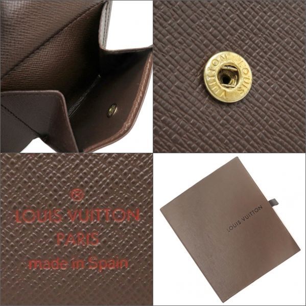 ルイヴィトン 二つ折り財布 ポルトフォイユ マルコ ダミエキャンバス ブラウン 茶 二つ折り N61675 中古_画像10