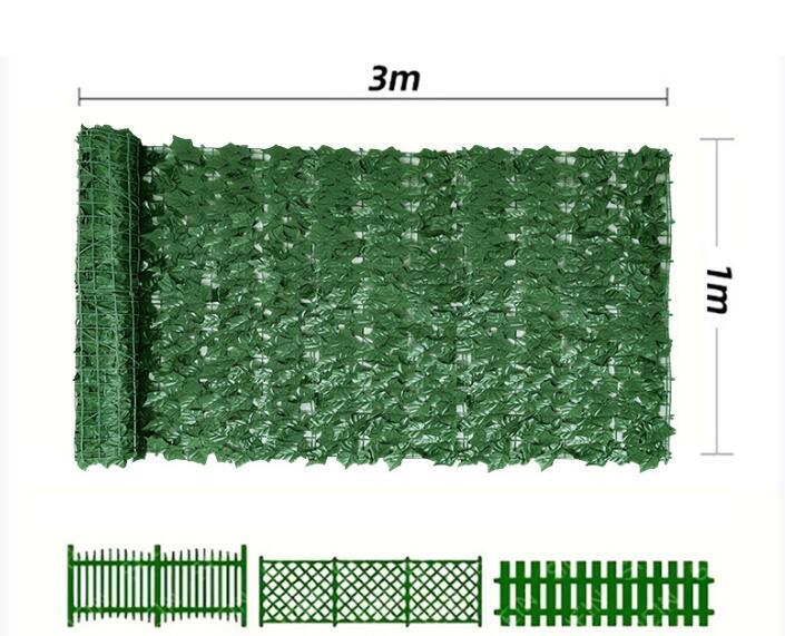 人気品グリーンフェンス 1m×3m目隠しフェンス緑窓日よけ 日除け ダブルリーフプラスチックおしゃれ ベランダ 庭 玄関 壁掛けカーテン 2色_画像10