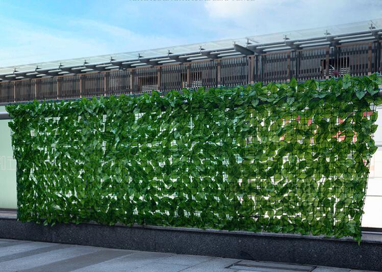 人気品グリーンフェンス 1m×3m目隠しフェンス緑窓日よけ 日除け ダブルリーフプラスチックおしゃれ ベランダ 庭 玄関 壁掛けカーテン 2色_画像3