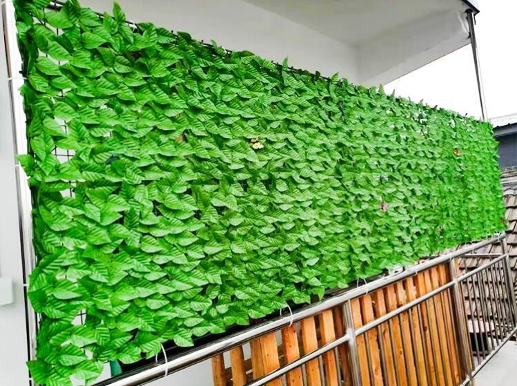 人気品グリーンフェンス 1m×3m目隠しフェンス緑窓日よけ 日除け ダブルリーフプラスチックおしゃれ ベランダ 庭 玄関 壁掛けカーテン 2色_画像1