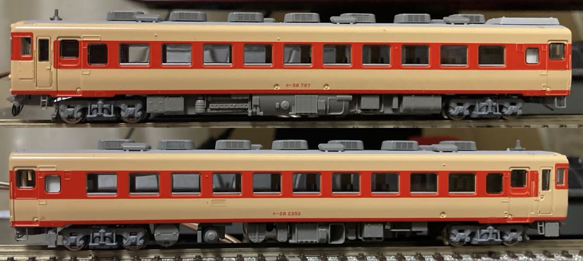 加工 TOMIX キハ58 JR東海車（海イセ）キハ58-787 キハ28-2353 2両セット 紀勢本線 亀山 グレー床下 台車_画像3